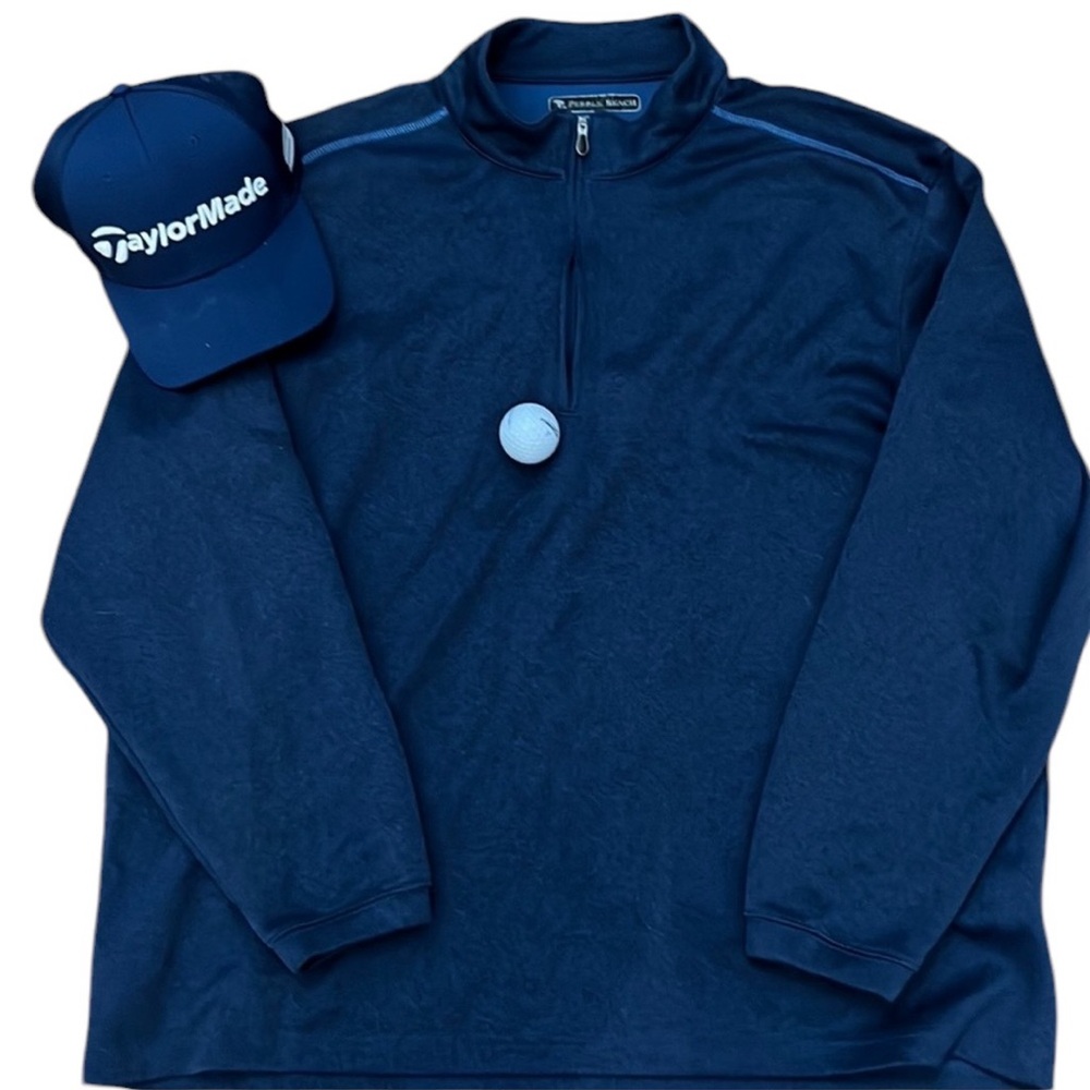 Men’s EUC Pebble beach golf performance 1/4 zip jacket Sz XXL